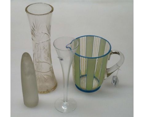 Four boxes of cut and moulded glassware, including a lemonade set, decanter, fruit bowls, wines, pair of knife rests and othe
