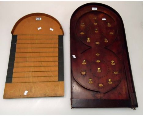 A circa 1920's bagatelle board in working order, together with shove ha'penny board