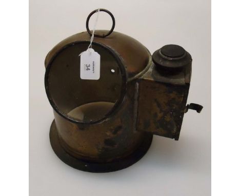 A 19th century brass ship's compass housing numbered B1653