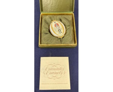 Kings Royal Rifle Corp small enamel pill box for "English Enamels" in original display box