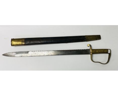A British 1856 Pioneers sword with saw back by Wilkinson.