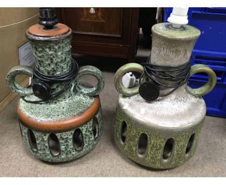 Two retro design floor lamp bases.