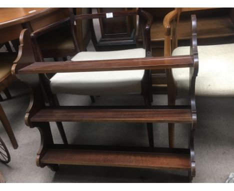A Wooden hanging three tiered wall shelf - NO RESERVE