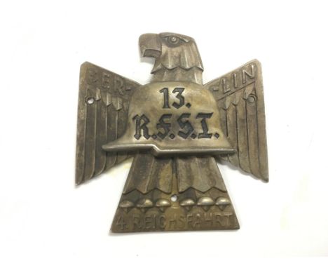 A WW2 German car plate for the 13th Berlin Cruise rally.
