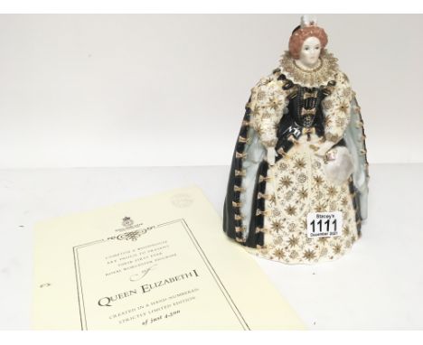 A limited edition Royal Worcester figure of Queen Elizabeth I with certificate.