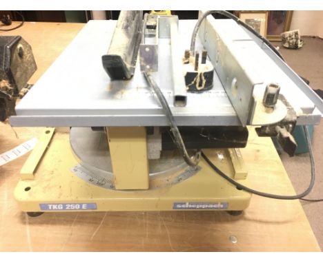 A Scheppach Bench Top Circular Saw.