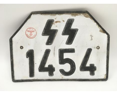 A Waffen SS lorry number plate.