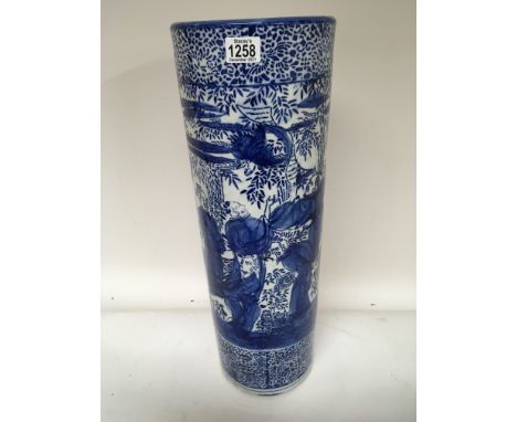 A Japanese late 19th century Arita blue and white stick stand.