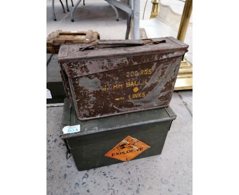 TWO VINTAGE ARMY CRATES 