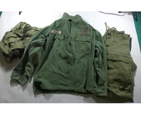 U.S ARMY VIETNAM PERIOD SHIRT AND JACKET AND TROUSERS 