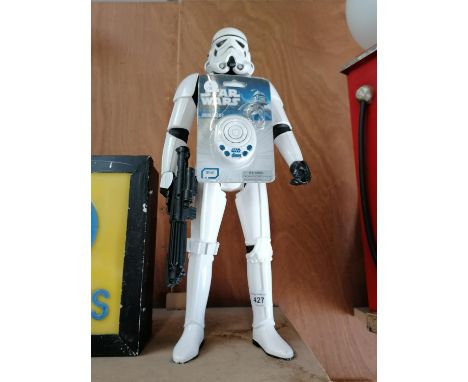 A STAR WARS STORM TROOPER FIGURE WITH SOUND BLASTER KEY RING 