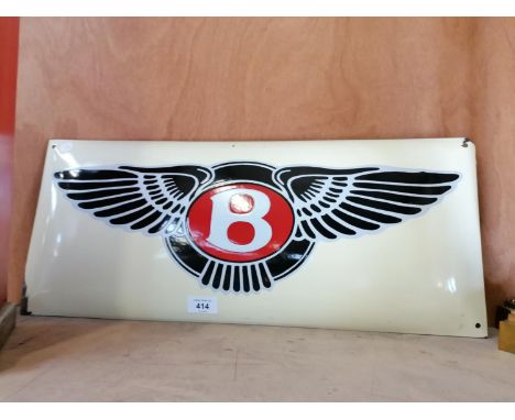 A BENTLEY ENAMEL RECTANGULAR SIGN 