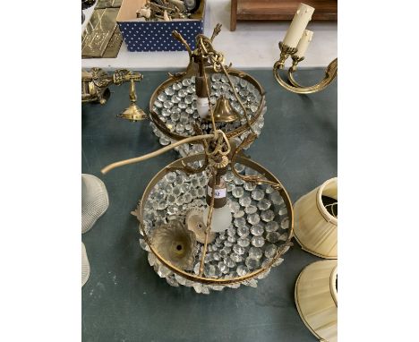 TWO VINTAGE CEILING LIGHTS WITH GLASS DESIGN 