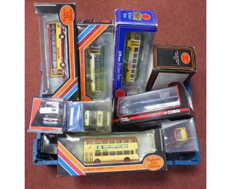 Ten diecast model buses by EFE, Corgi to include The Original Omnibus Company 1:76 #OM41306 Wright Eclipse Fusion First York,