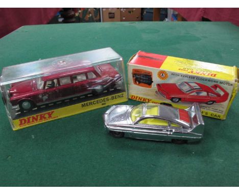 Two boxed Dinky Toys diecast model vehicles, No.108 Sam's Car - Joe 90, chrome plated finish, red engine cover, yellow interi