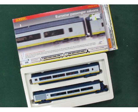 A Hornby "OO" Gauge/4mm Ref No. R4013 Eurostar Coach Pack, comprising two first calls divisible coaches, very good condition 