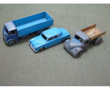 Three vintage diecast model vehicles to include Charbens Toys Tipper Lorry, Dinky Toys Guy Lorry. All heavily playworn.