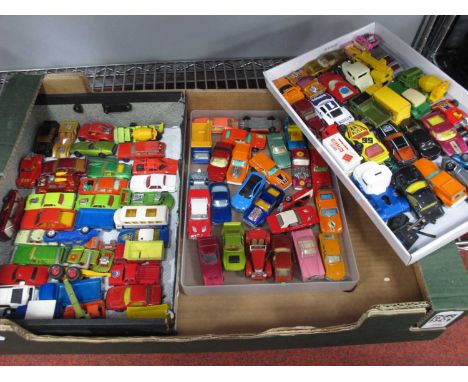 A collection of diecast model vehicles by Matchbox, Corgi, Mattel and other, mostly playworn.