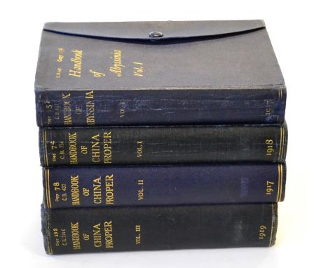Naval Staff Intelligence Division [The Admiralty] A Handbook of China Proper, three thick 8vo Vols.,1917-1919, London, H.M. S