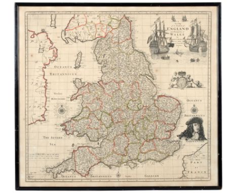 Morden (Robert)   A New Map of the Kingdome of England And Principality of Wales By Robert Morden at ye Atlas in Corn-hill Lo