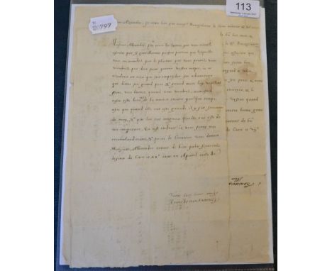 Montmorency (Anne, duc de) Two Autograph Letters Signed ('Anne de Montmorency') to Chevalier Alexandre Fiasque, each one page
