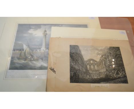 A COLLECTION OF YORKSHIRE PRINTS Nicholson (F.)  To the Trustees of the Piers & Harbour of Whitby, this print of the Lighthou