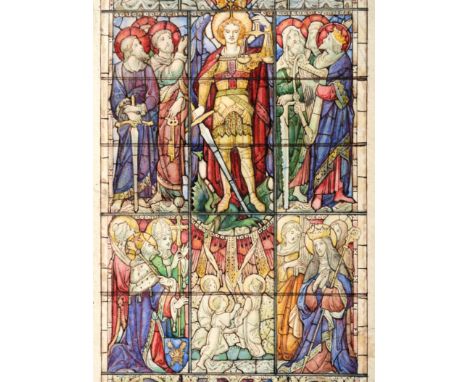 ORIGINAL DESIGNS FOR STAINED GLASS WINDOWS  Hardman (John & Co., Birmingham and London)  Nine pen and ink and watercolour dra