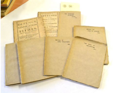 COLLECTION OF ELEVEN PAMPHLETS AND SERMONS 17th and 18th century, including The Reformed Kalendar, or, an Essay towards alter