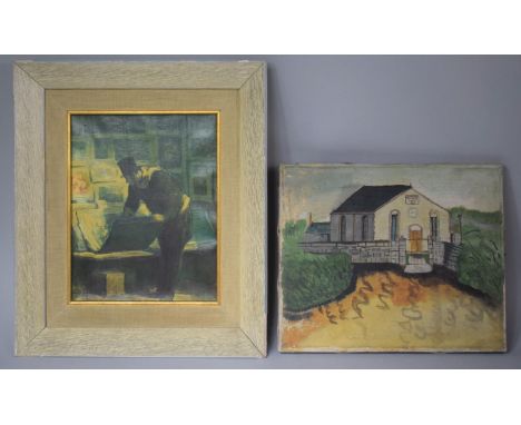 A Framed Print on Canvas of Art Dealer and Naive Oil on Canvas Depicting Wesleyan Chapel 
