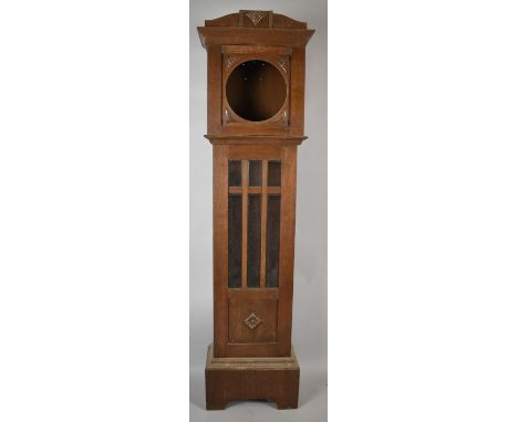 An Early 20th Century Oak Longcase Clock Case, Glazed Pendulum Door, 172cm high 