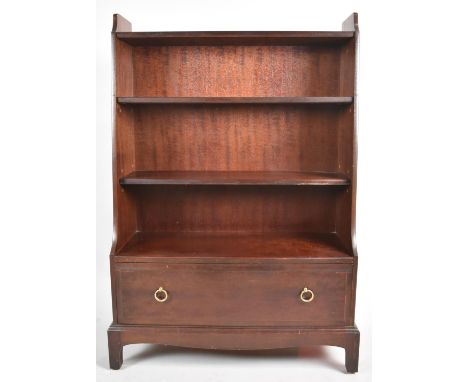 A Stag Mahogany Two Shelf Waterfall Bookcase with Base Drawer, 76cm Wide 