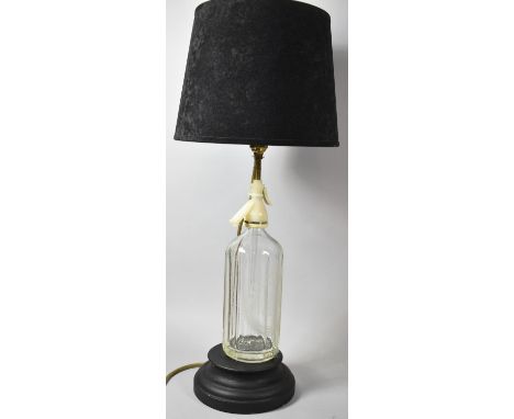 A Novelty Table Lamp Formed from a Schweppes Soda Siphon Complete with Shade, Total Height 63cm 