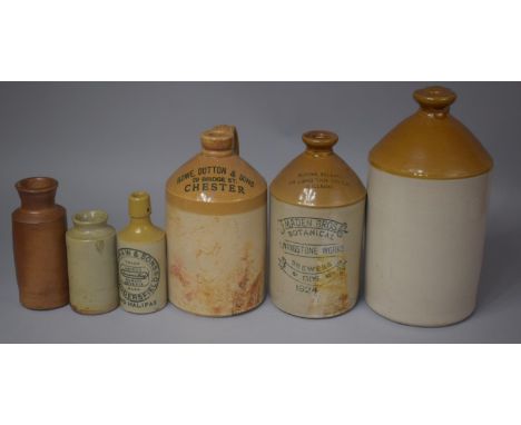 A Collection of Various Stoneware Bottles to Comprise Aiden Bros Botanical Livingston Works, Shrewers, Crewe 1924 Example, Ro