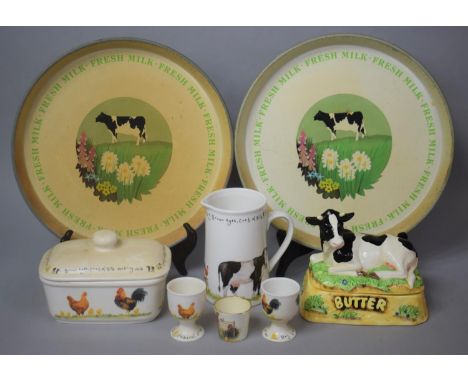 A Collection of Various Kitchen Item to Comprise James Herriot's Country Kitchen Lidded Butter Dish, Farmyard Design Jug and 