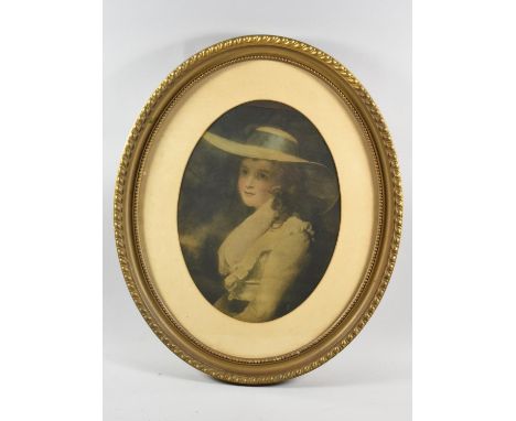 A Gilt Framed Print of an Edwardian Maiden, 59cm high 