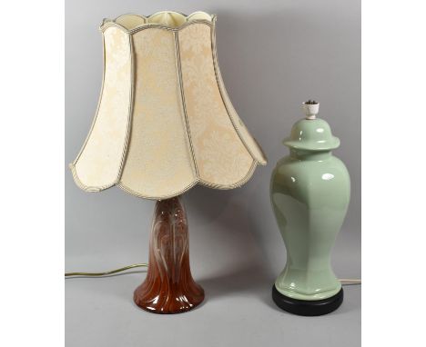 Two Ceramic Table Lamp Bases, One Shade 