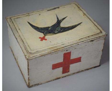A Vintage First Aid Tin with Swallow Decoration 