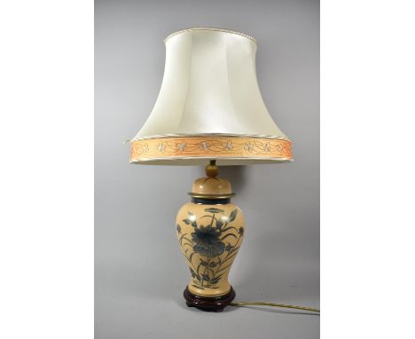 A Modern Ceramic Vase Shaped Table Lamp with Shade, Total Height 75cm 