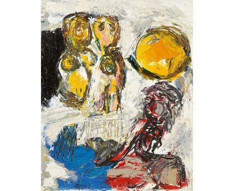   Karel AppelOhne Titel (Badende)  Öl auf Leinwand 162 x 130 cm. Gerahmt. Signiert 'appel'.ProvenienzGalerie Ulysses, Wien (m