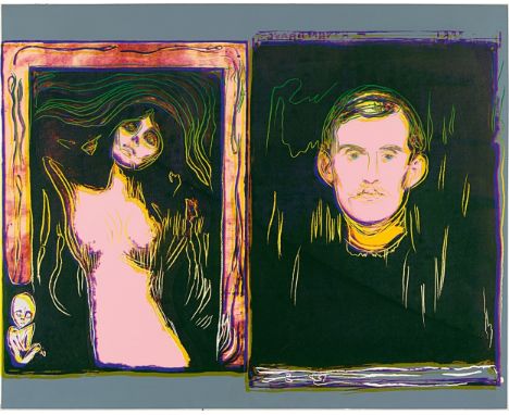   Andy WarholMadonna and Self-Portrait with Skeleton's Arm (After Munch)  Farbserigraphie auf Lenox Museum Board 81,5 x 101,6