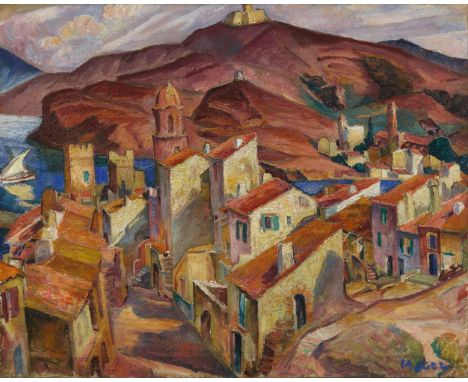   Mela Muter (Maria Melania Mutermilch)Stadt in der Provence  Öl auf Leinwand 73 x 92 cm Gerahmt. Unten rechts blau signiert 