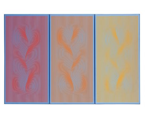   Julian StanczakSway in warm light  3-teilige Arbeit: je Acryl auf Leinwand Jeweils 122 x 62 cm. Gesamtmaß 122 x 186 cm. Zus