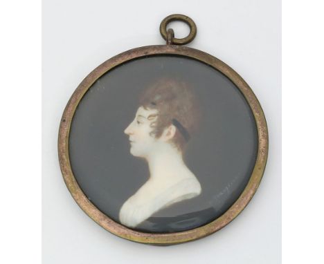 Bourgeois, Charles Guillaume Alexandre (1759 Amiens - Paris 1832) Portrait einer Dame im Profil - die Schauspielerin Caroline