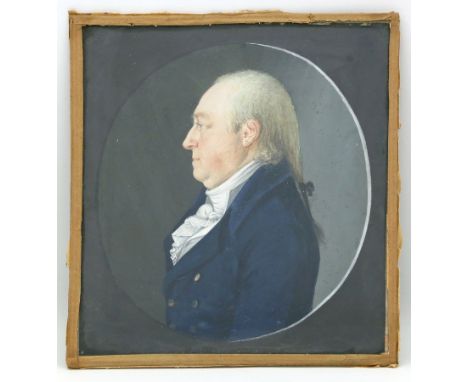 Miniaturist (deutsch, um 1800) Portrait eines Herren im Profil - vermutlich Heinrich Friedrich Carl Brandt von Lindau. Gouach