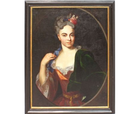 Kupetzky, Johann (1666/1667 Pezinok, Slowakei - Nürnberg 1740), att. Portrait einer Dame mit roter Nelke im Haar (wohl Brigit