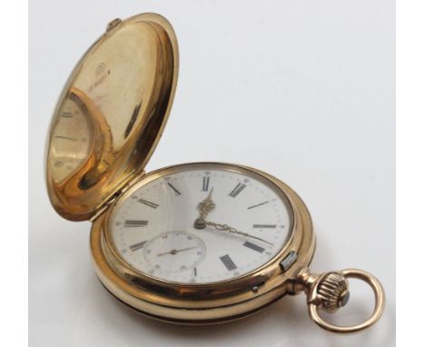 Schwere Taschenuhr, IWC, Guillochiertes und ziseliertes drei Deckel 585/000 RG-Gehäuse, brutto 141,8 g, Deckel mit verschlung