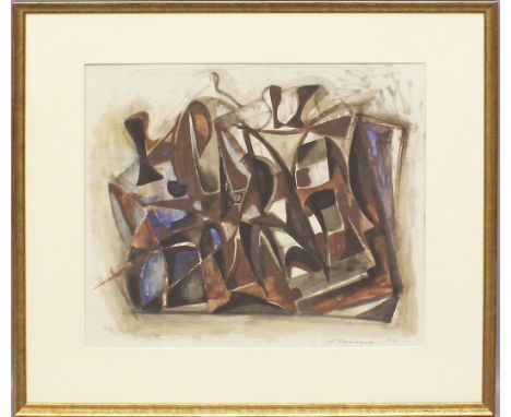 Bonsack, Horst Robert (1903-1987) Figuren. Mischtechnik, re. u. sign. und dat. 1979. Sichtmaß 40,5x 46 cm. PP., R.