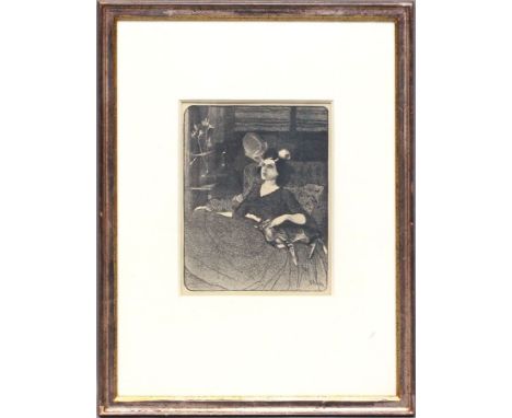 Steinlen, Théophile (1859 Lausanne - Paris 1923) "Die Liebenden", 1896. Lithographie in Grau-Blau über beiger Tonplatte/Velin