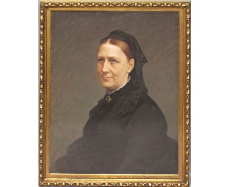 Portaitist (Deutsch, um 1894) Portrait einer Witwe. Pastell/Papier, li. u. unleserlich sign. und dat. 1894. Ca. 74x 57 cm. Go