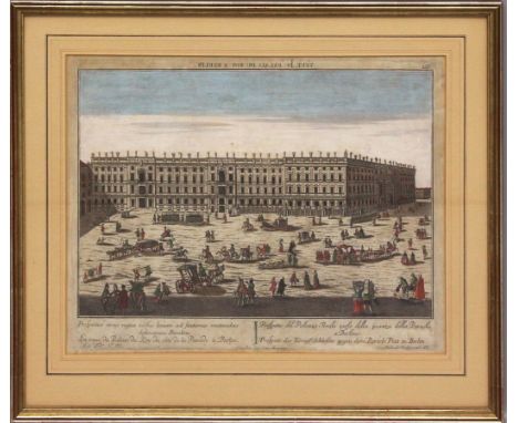 Probst, Georg Balthasar (1732 Augsburg 1801) Guckkastenblatt "Prospect des Königl: Schlosses gegen dem Parade Plaz zu Berlin"